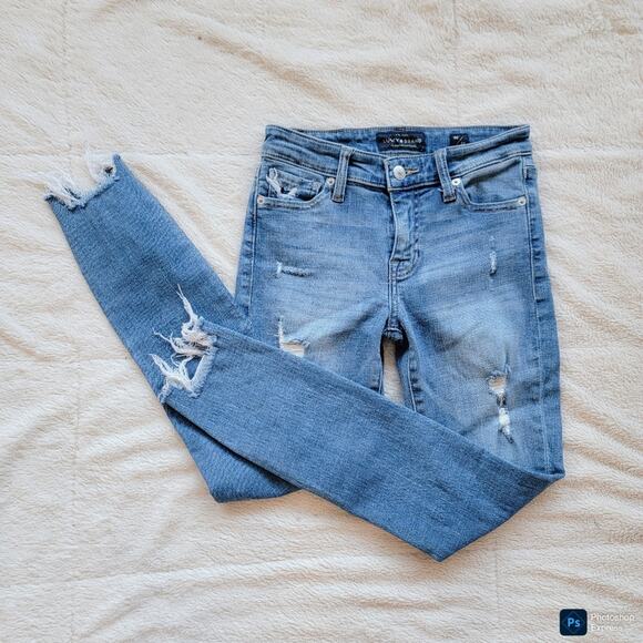 Lucky Brand Ava Distressed Raw Hem Skinny Jeans - Picture 1 of 5